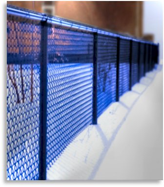 Snowy blue fence